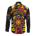 Australia Indigenous Children's Day Long Sleeve Button Shirt Strong In Culture Stronger Together Aboriginal Art