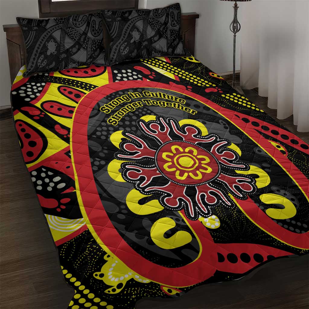Australia Indigenous Children's Day Quilt Bed Set Strong In Culture Stronger Together Aboriginal Art