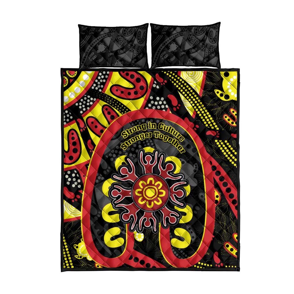 Australia Indigenous Children's Day Quilt Bed Set Strong In Culture Stronger Together Aboriginal Art