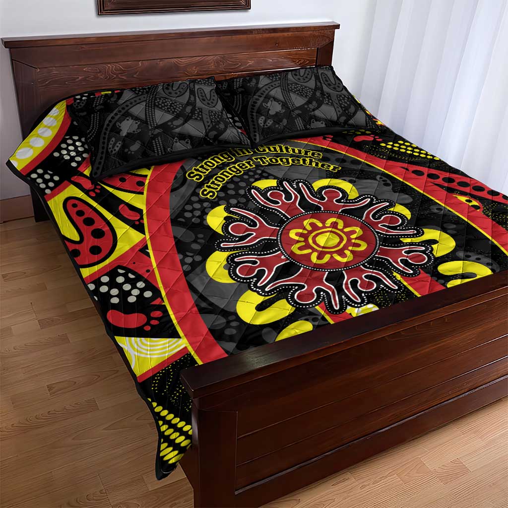 Australia Indigenous Children's Day Quilt Bed Set Strong In Culture Stronger Together Aboriginal Art