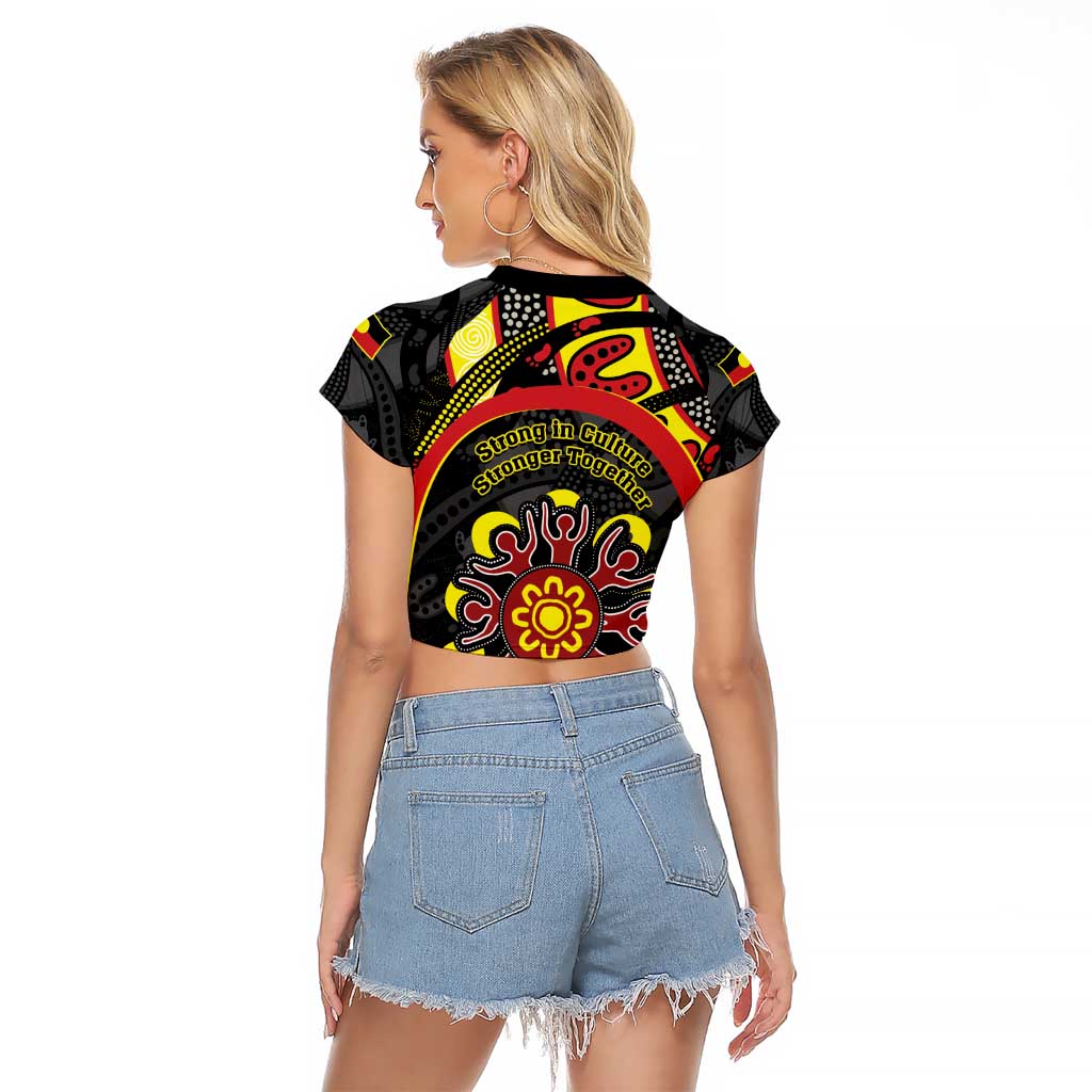 Australia Indigenous Children's Day Raglan Cropped T Shirt Strong In Culture Stronger Together Aboriginal Art