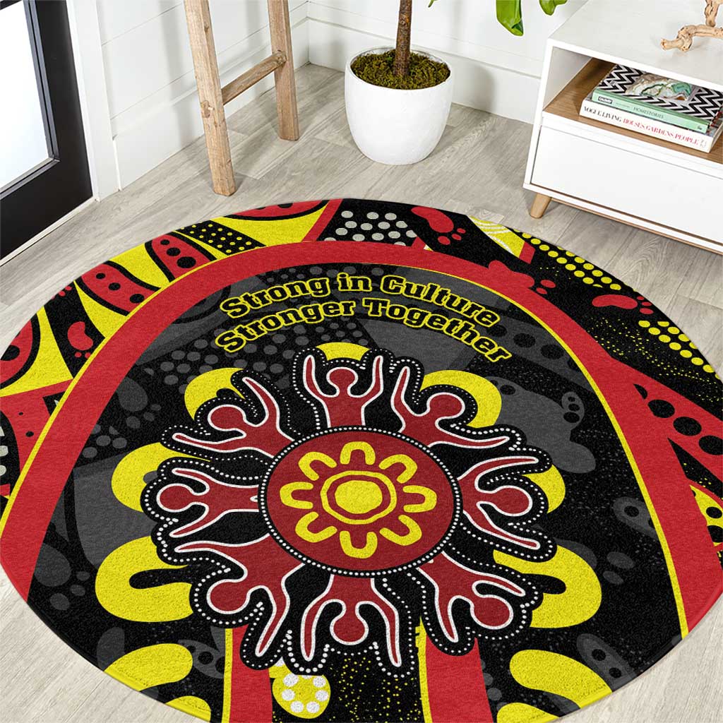 Australia Indigenous Children's Day Round Carpet Strong In Culture Stronger Together Aboriginal Art