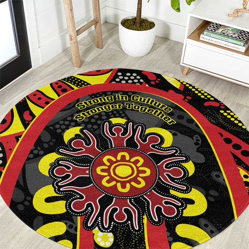 Australia Indigenous Children's Day Round Carpet Strong In Culture Stronger Together Aboriginal Art
