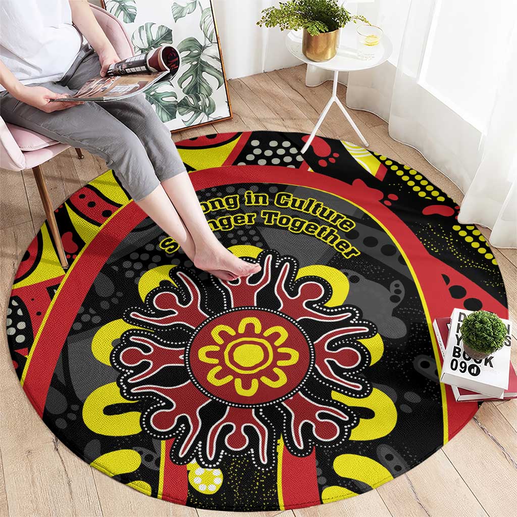 Australia Indigenous Children's Day Round Carpet Strong In Culture Stronger Together Aboriginal Art