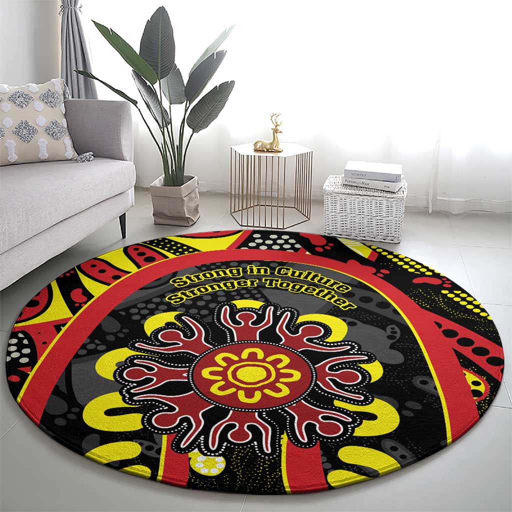 Australia Indigenous Children's Day Round Carpet Strong In Culture Stronger Together Aboriginal Art