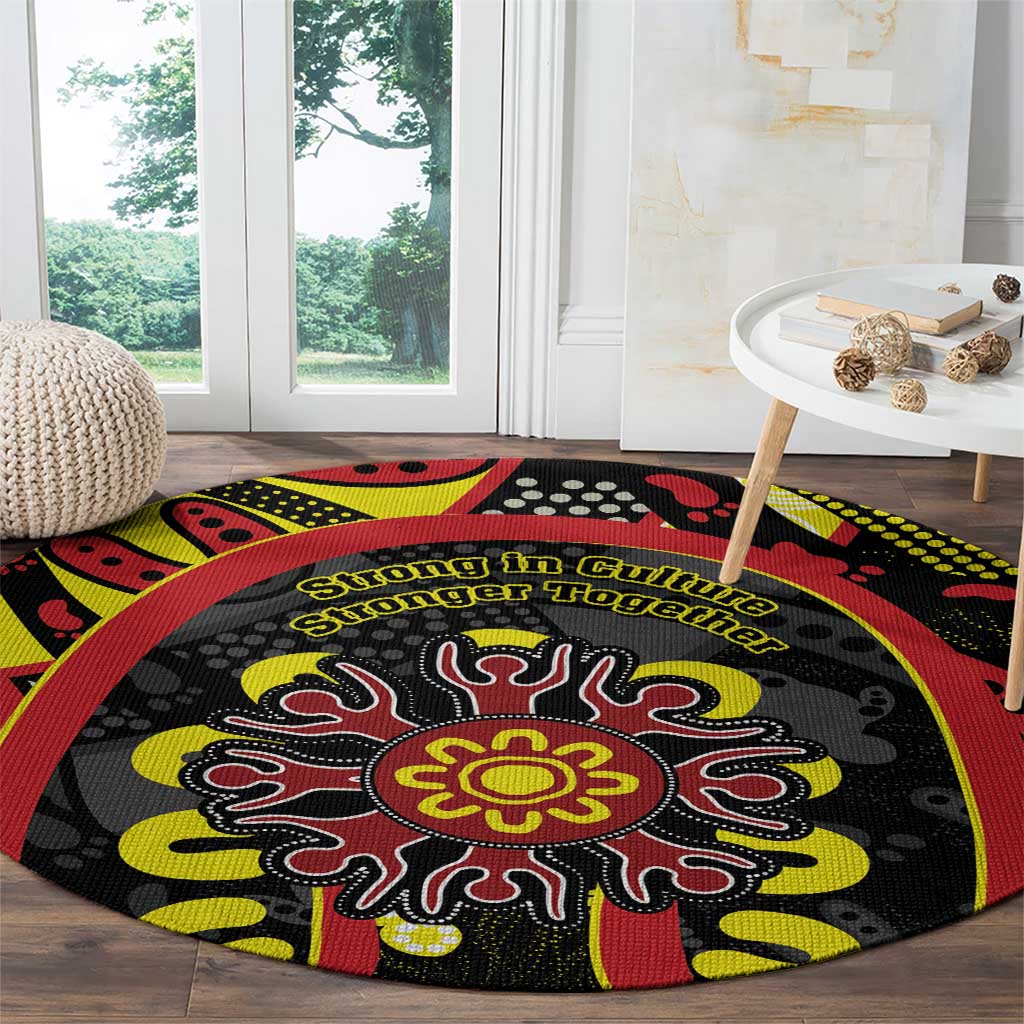 Australia Indigenous Children's Day Round Carpet Strong In Culture Stronger Together Aboriginal Art