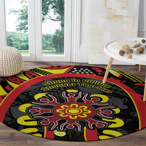 Australia Indigenous Children's Day Round Carpet Strong In Culture Stronger Together Aboriginal Art
