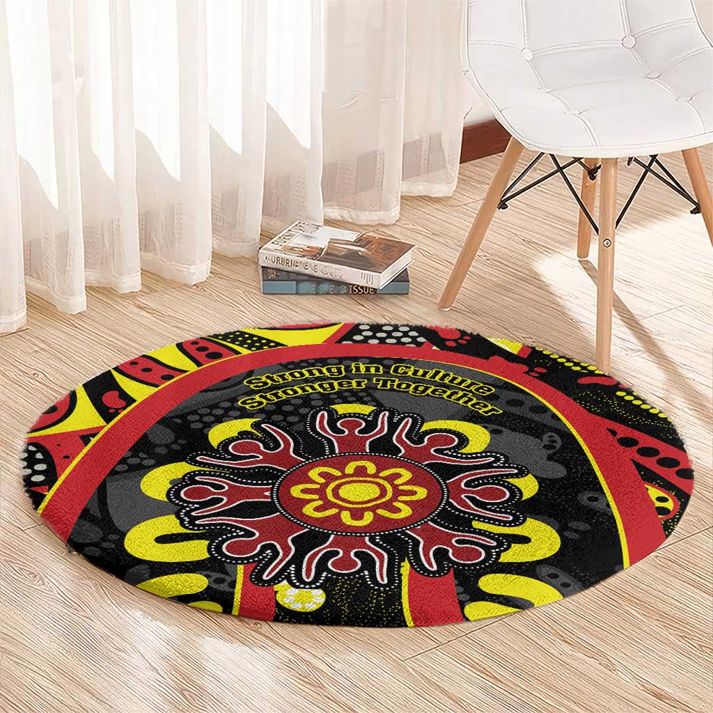 Australia Indigenous Children's Day Round Carpet Strong In Culture Stronger Together Aboriginal Art