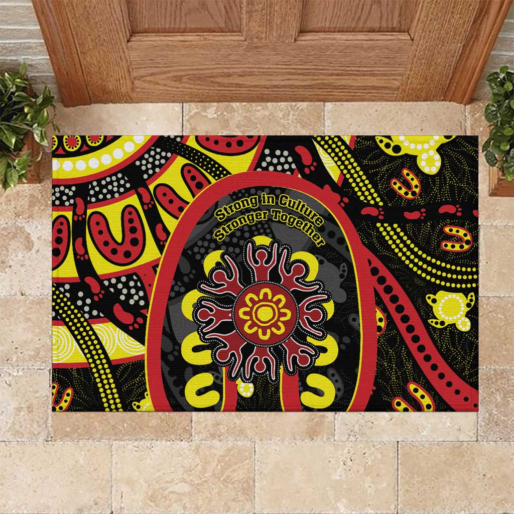 Australia Indigenous Children's Day Rubber Doormat Strong In Culture Stronger Together Aboriginal Art