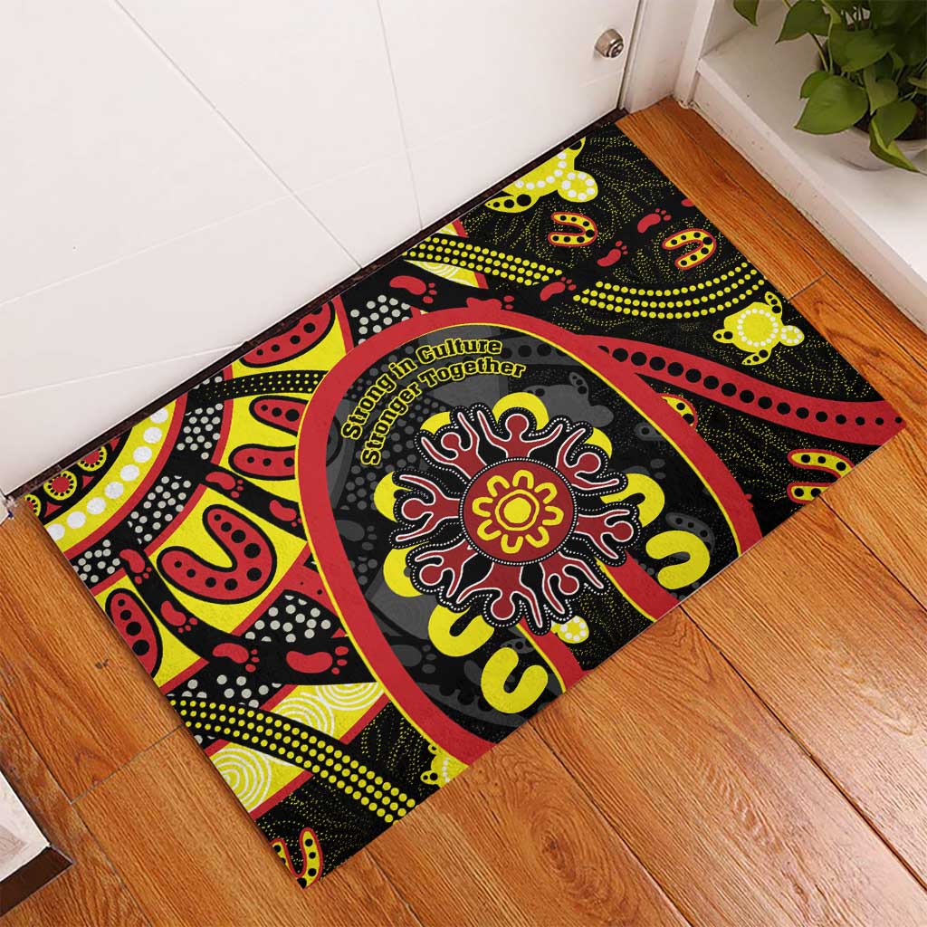 Australia Indigenous Children's Day Rubber Doormat Strong In Culture Stronger Together Aboriginal Art