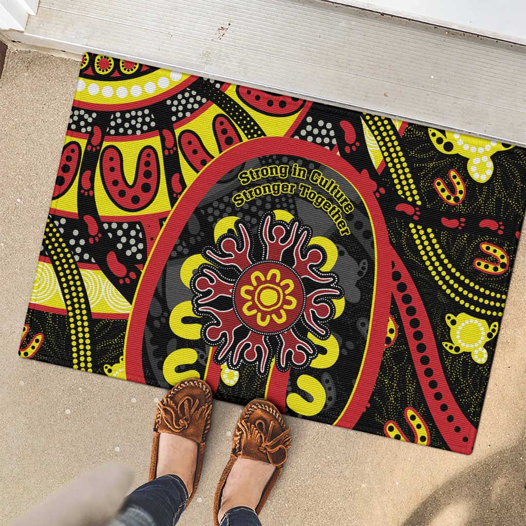 Australia Indigenous Children's Day Rubber Doormat Strong In Culture Stronger Together Aboriginal Art