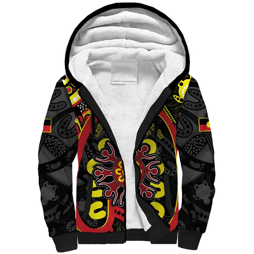 Australia Indigenous Children's Day Sherpa Hoodie Strong In Culture Stronger Together Aboriginal Art
