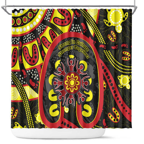 Australia Indigenous Children's Day Shower Curtain Strong In Culture Stronger Together Aboriginal Art