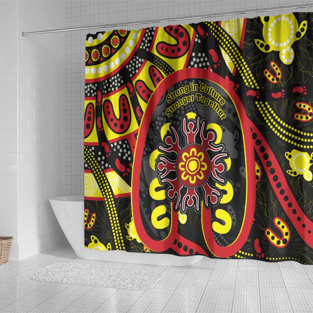 Australia Indigenous Children's Day Shower Curtain Strong In Culture Stronger Together Aboriginal Art
