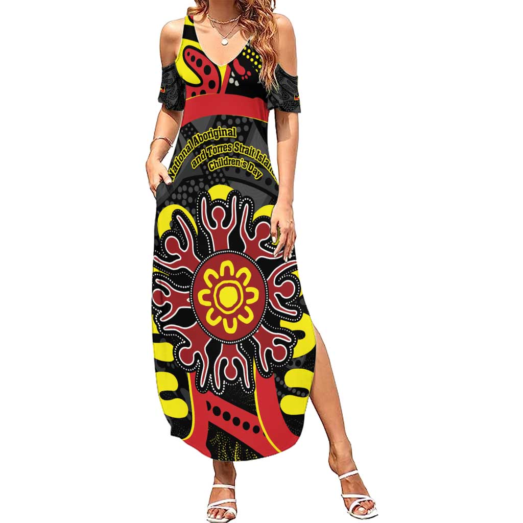Australia Indigenous Children's Day Summer Maxi Dress Strong In Culture Stronger Together Aboriginal Art