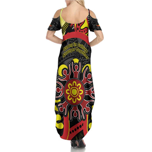 Australia Indigenous Children's Day Summer Maxi Dress Strong In Culture Stronger Together Aboriginal Art