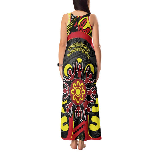 Australia Indigenous Children's Day Tank Maxi Dress Strong In Culture Stronger Together Aboriginal Art