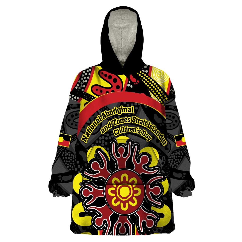 Australia Indigenous Children's Day Wearable Blanket Hoodie Strong In Culture Stronger Together Aboriginal Art
