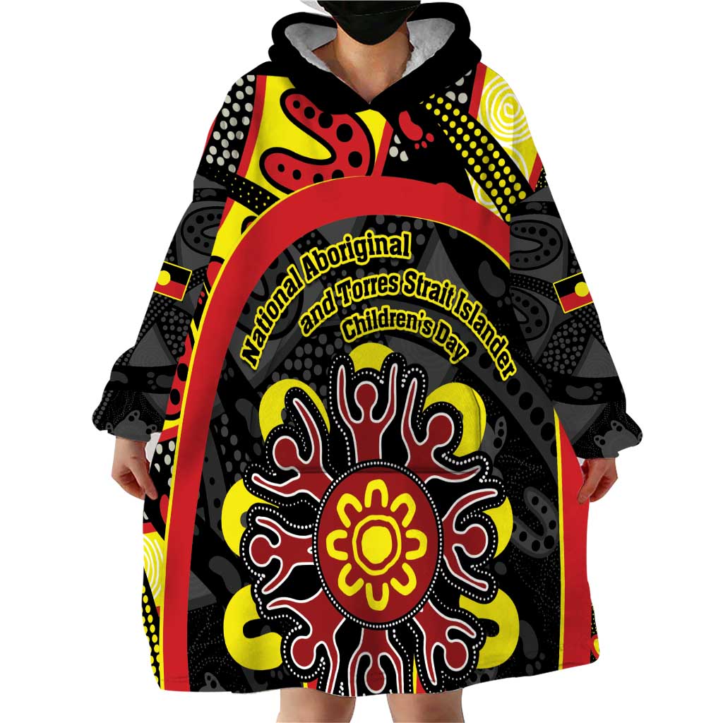 Australia Indigenous Children's Day Wearable Blanket Hoodie Strong In Culture Stronger Together Aboriginal Art