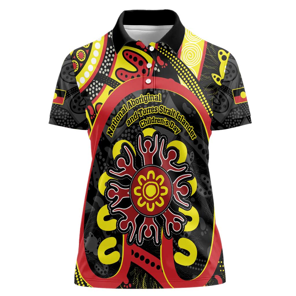 Australia Indigenous Children's Day Women Polo Shirt Strong In Culture Stronger Together Aboriginal Art