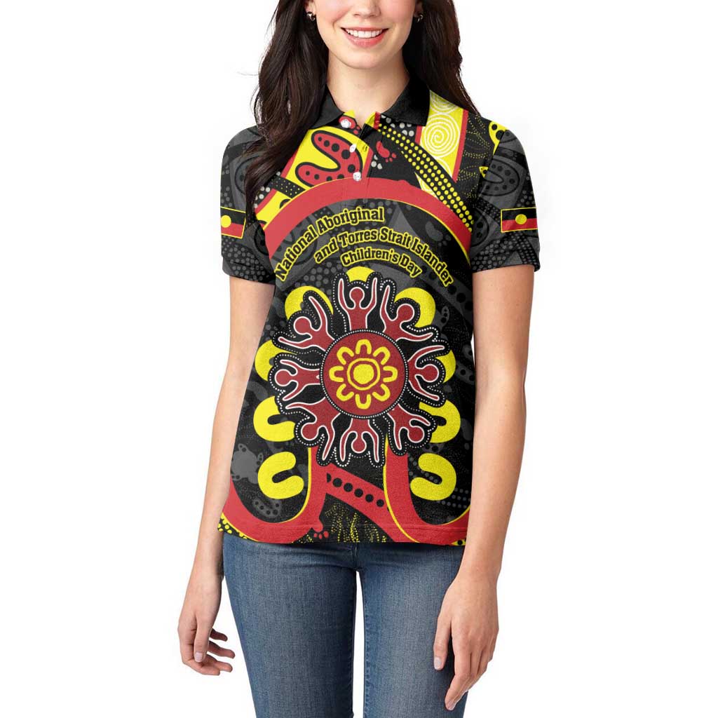 Australia Indigenous Children's Day Women Polo Shirt Strong In Culture Stronger Together Aboriginal Art