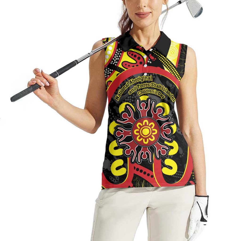 Australia Indigenous Children's Day Women Sleeveless Polo Shirt Strong In Culture Stronger Together Aboriginal Art