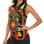 Australia Indigenous Children's Day Women Sleeveless Polo Shirt Strong In Culture Stronger Together Aboriginal Art