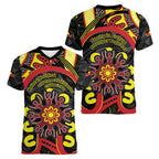 Australia Indigenous Children's Day Women V-Neck T-Shirt Strong In Culture Stronger Together Aboriginal Art