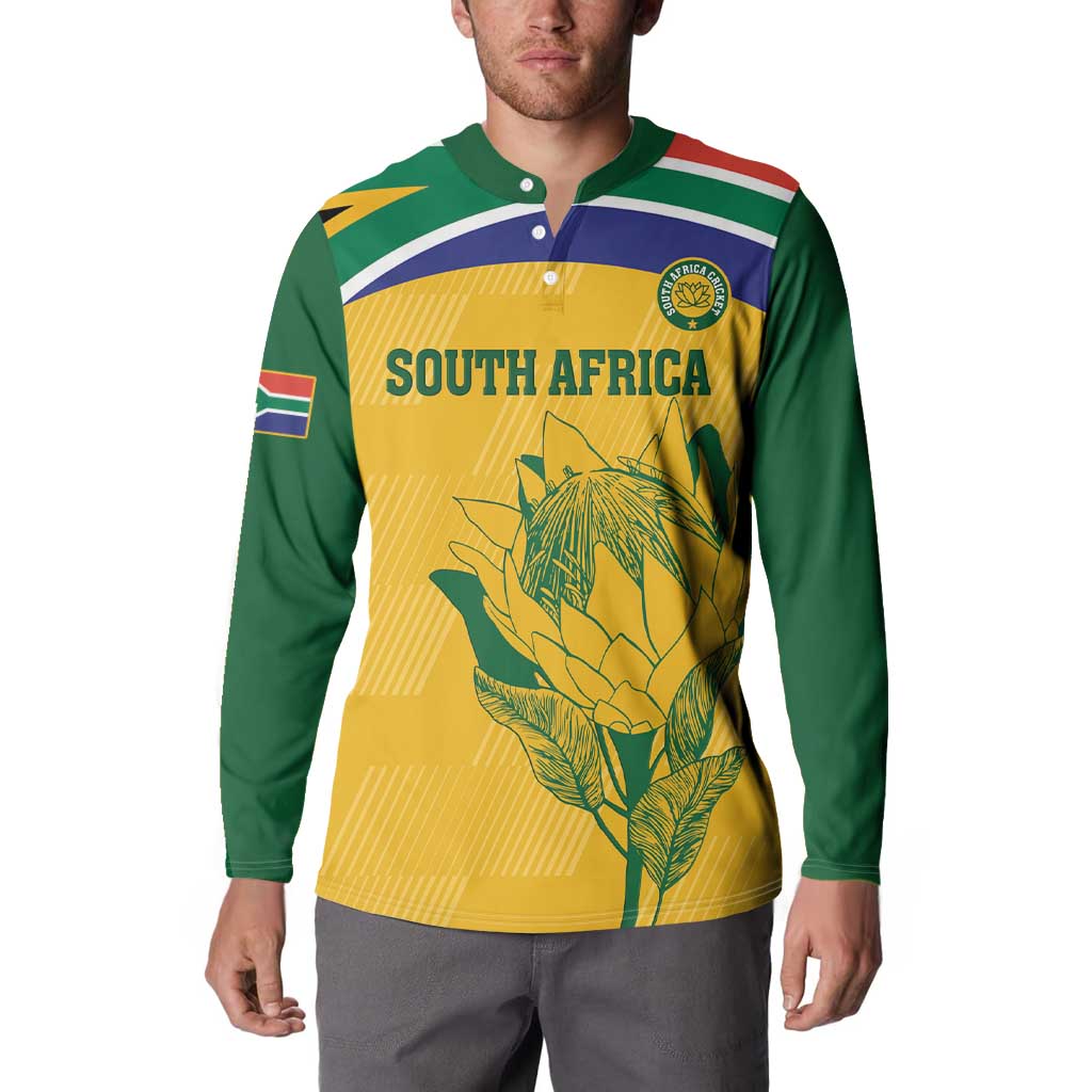 Custom South Africa Cricket Button Sweatshirt Go Champions World Cup Proteas
