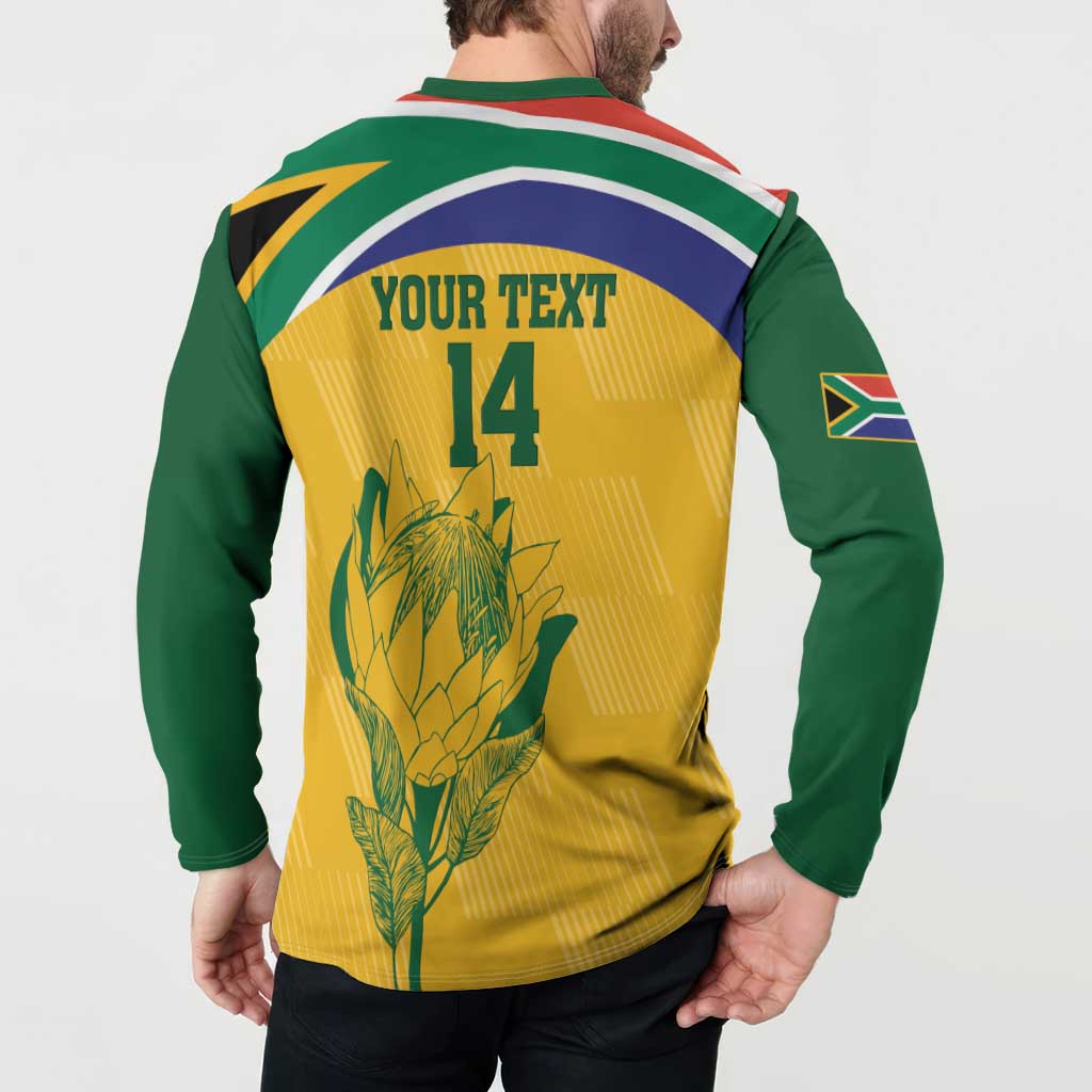Custom South Africa Cricket Button Sweatshirt Go Champions World Cup Proteas