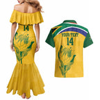 Custom South Africa Cricket Couples Matching Mermaid Dress and Hawaiian Shirt Go Champions World Cup Proteas