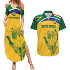 Custom South Africa Cricket Couples Matching Summer Maxi Dress and Hawaiian Shirt Go Champions World Cup Proteas