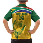 Custom South Africa Cricket Family Matching Mermaid Dress and Hawaiian Shirt Go Champions World Cup Proteas