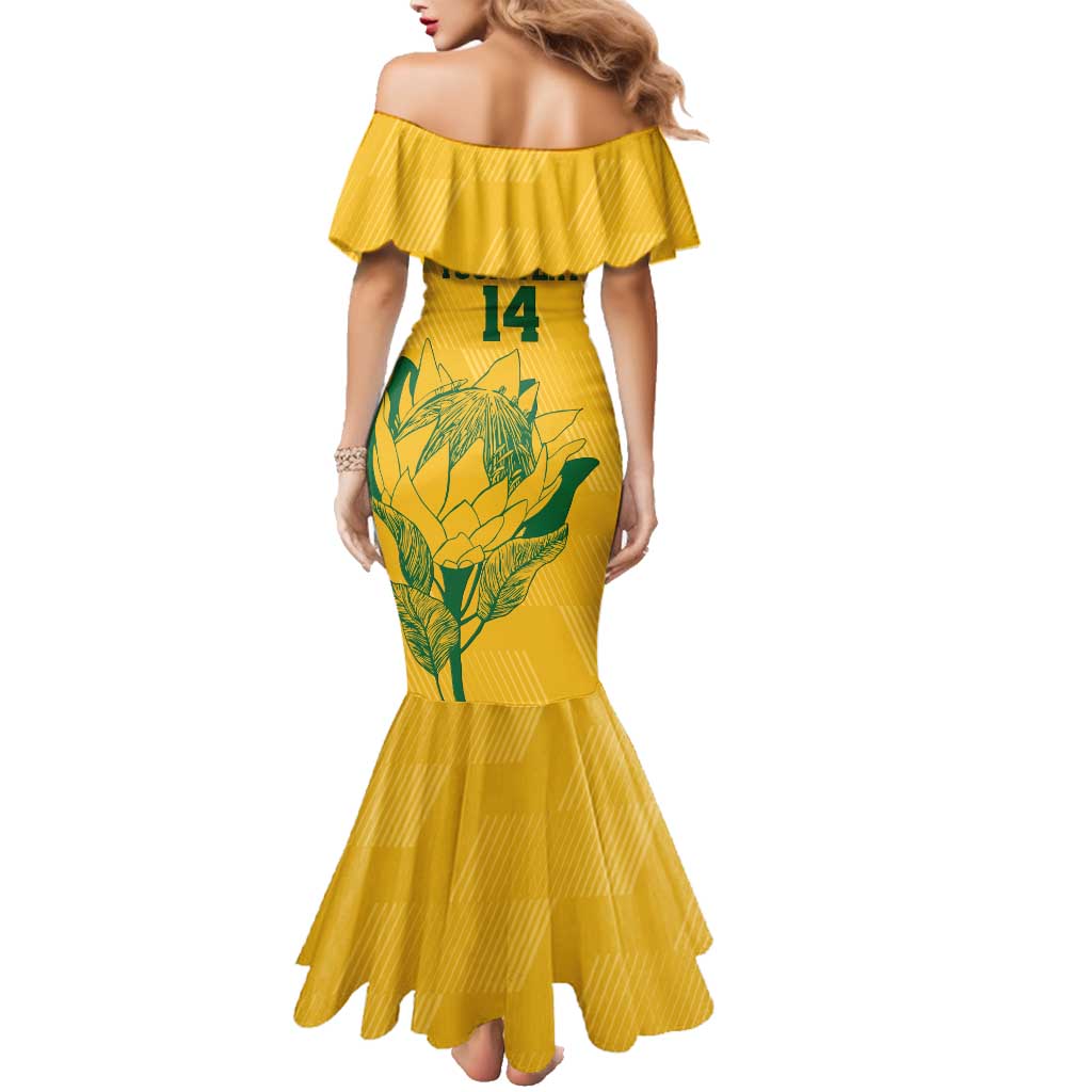 Custom South Africa Cricket Family Matching Mermaid Dress and Hawaiian Shirt Go Champions World Cup Proteas