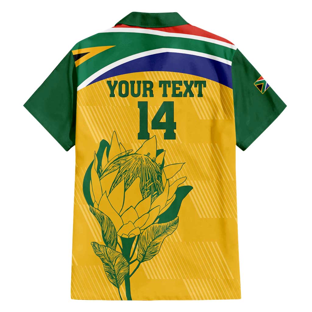 Custom South Africa Cricket Family Matching Off Shoulder Maxi Dress and Hawaiian Shirt Go Champions World Cup Proteas