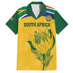 Custom South Africa Cricket Family Matching Short Sleeve Bodycon Dress and Hawaiian Shirt Go Champions World Cup Proteas
