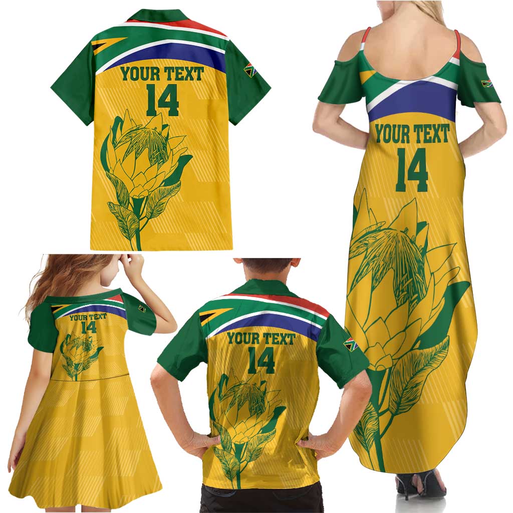 Custom South Africa Cricket Family Matching Summer Maxi Dress and Hawaiian Shirt Go Champions World Cup Proteas