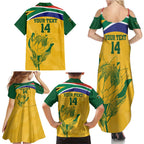 Custom South Africa Cricket Family Matching Summer Maxi Dress and Hawaiian Shirt Go Champions World Cup Proteas