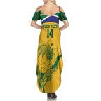 Custom South Africa Cricket Family Matching Summer Maxi Dress and Hawaiian Shirt Go Champions World Cup Proteas