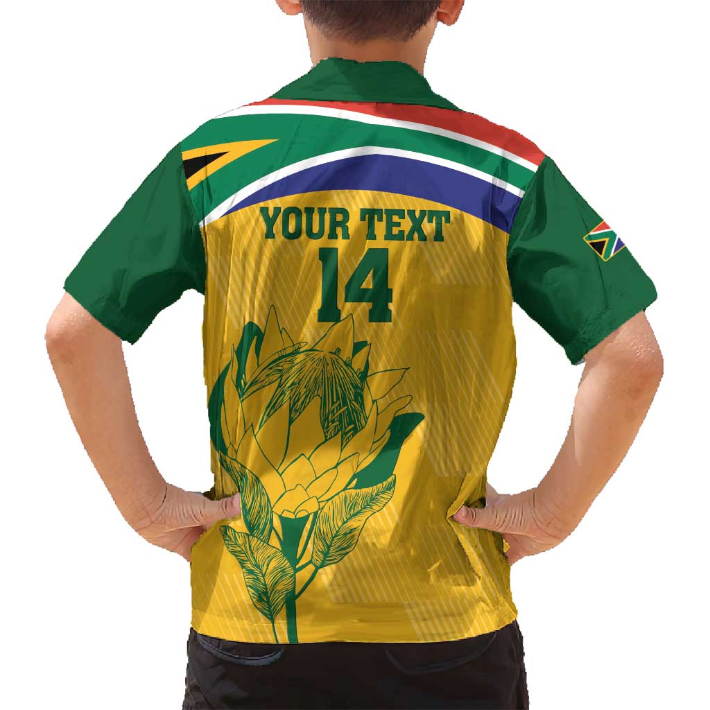 Custom South Africa Cricket Family Matching Tank Maxi Dress and Hawaiian Shirt Go Champions World Cup Proteas