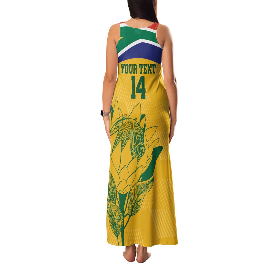 Custom South Africa Cricket Family Matching Tank Maxi Dress and Hawaiian Shirt Go Champions World Cup Proteas