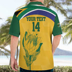Custom South Africa Cricket Hawaiian Shirt Go Champions World Cup Proteas