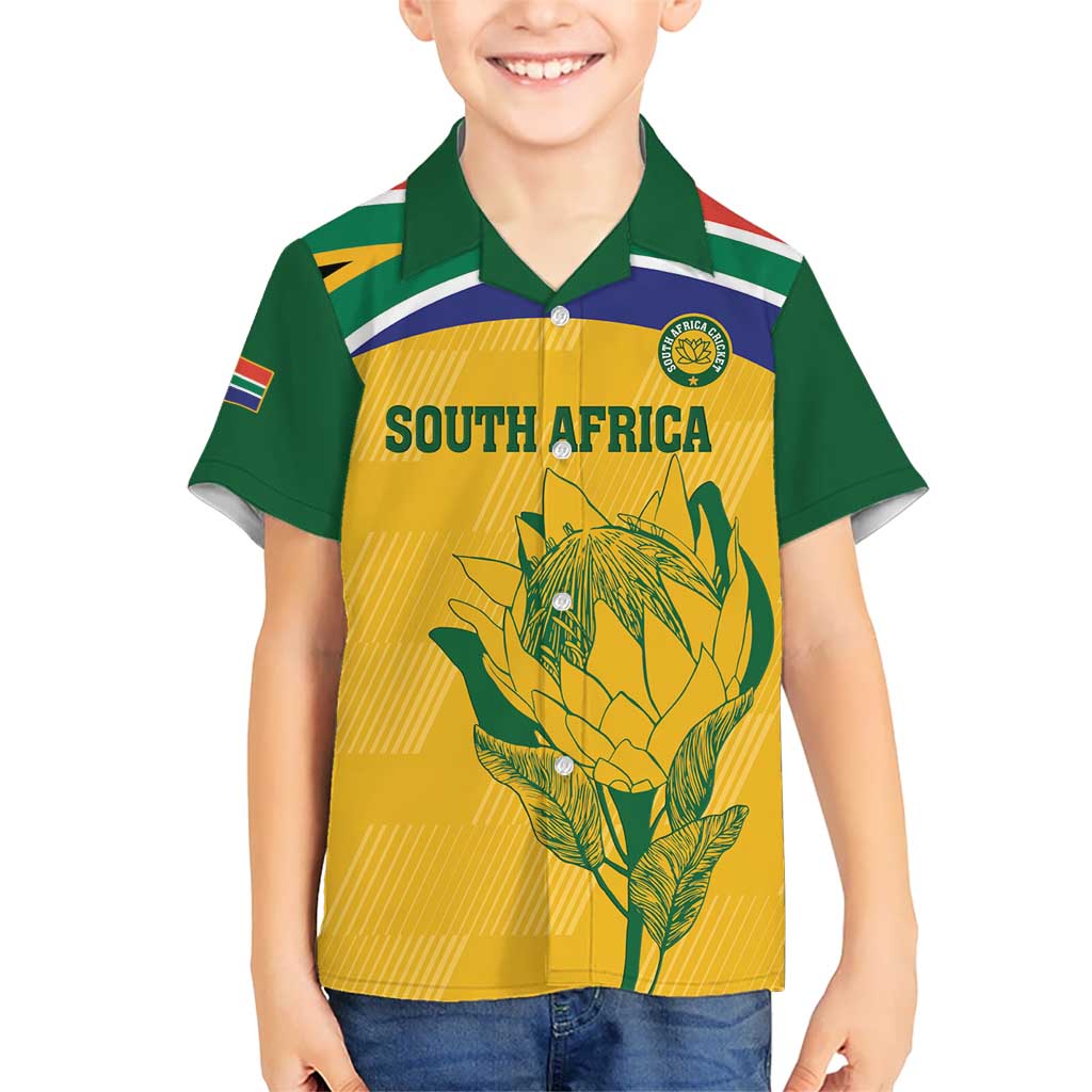 Custom South Africa Cricket Kid Hawaiian Shirt Go Champions World Cup Proteas