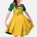 Custom South Africa Cricket Kid Short Sleeve Dress Go Champions World Cup Proteas