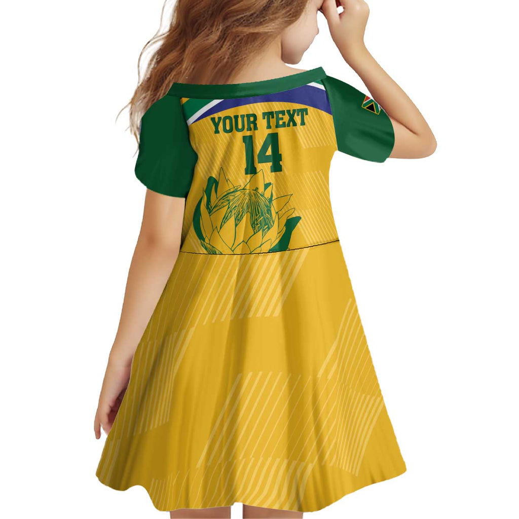Custom South Africa Cricket Kid Short Sleeve Dress Go Champions World Cup Proteas