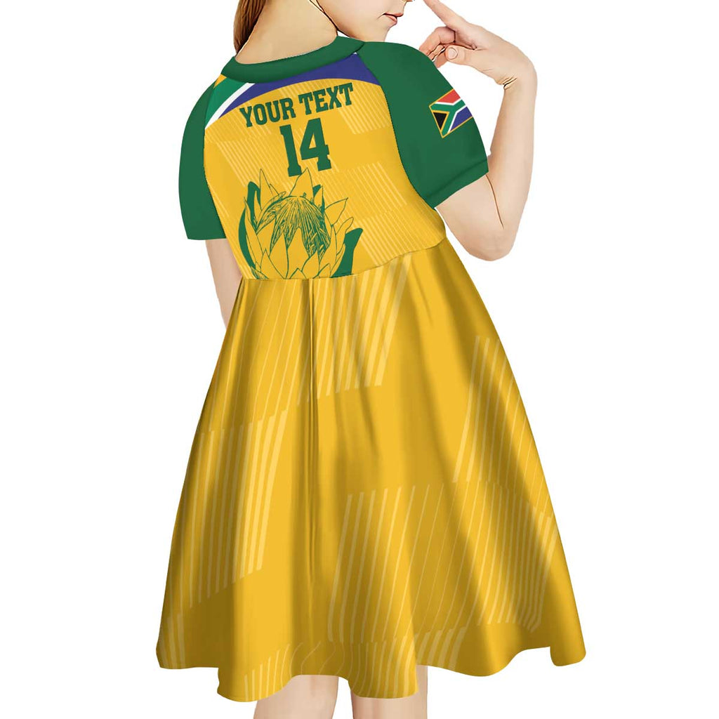 Custom South Africa Cricket Kid Short Sleeve Dress Go Champions World Cup Proteas