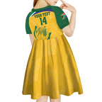 Custom South Africa Cricket Kid Short Sleeve Dress Go Champions World Cup Proteas