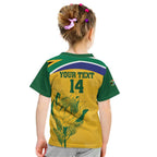 Custom South Africa Cricket Kid T Shirt Go Champions World Cup Proteas
