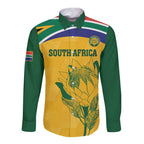 Custom South Africa Cricket Long Sleeve Button Shirt Go Champions World Cup Proteas