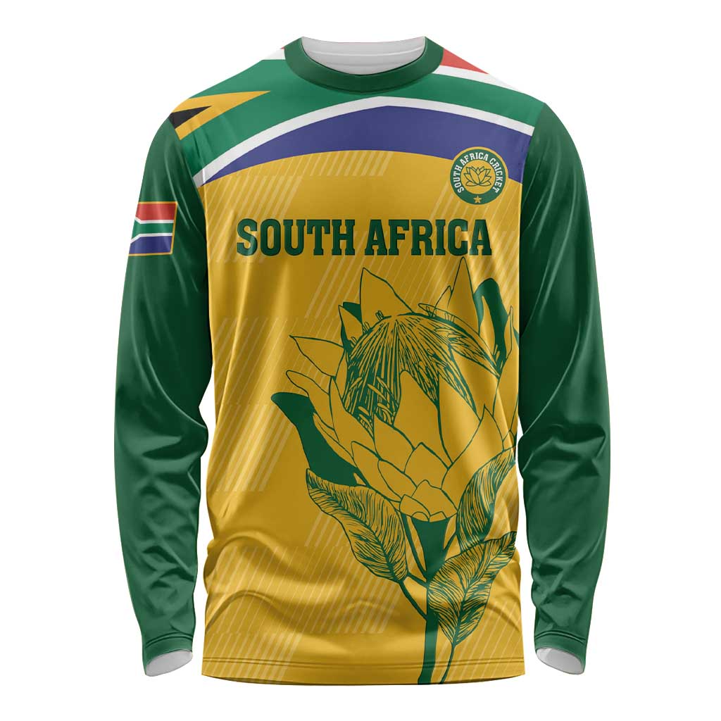 Custom South Africa Cricket Long Sleeve Shirt Go Champions World Cup Proteas